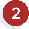 Red simplified illustration of a two on a white background