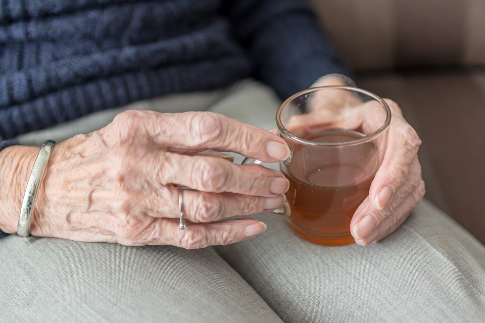 Elderly lady with arthritis
