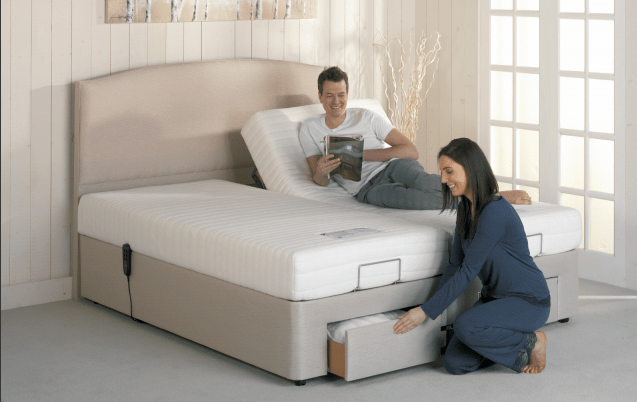 The swan collection adjustable twin bed with under bed storage draw