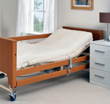 Position adjustable hospital design bed with wooden frame