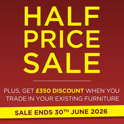 HALF PRICE SALE Banner - Plus, get £350 discount. Sale ends 30th June 2026